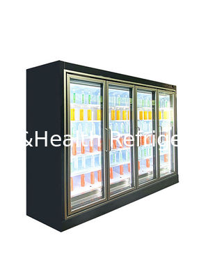 Refrigerador de bebidas con pantalla abierta de varios pisos con refrigerante R404A y doble cortina de aire para refrigeración comercial de 2 a 8 °C