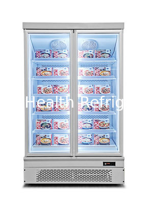 Congelador de exhibición comercial con deshielo automático y refrigeración por ventilador para supermercados con capacidad de 1000L