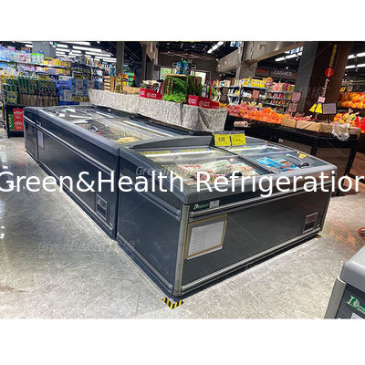 Congelador combinado de la isla del supermercado