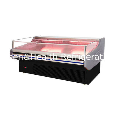Display de carne de luz LED congelador interior de acero inoxidable descongelamiento automático -2 ~ 8 C
