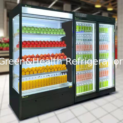 Refrigerador abierto de varios pisos Optimice la visualización y conservación de sus alimentos con refrigeración avanzada