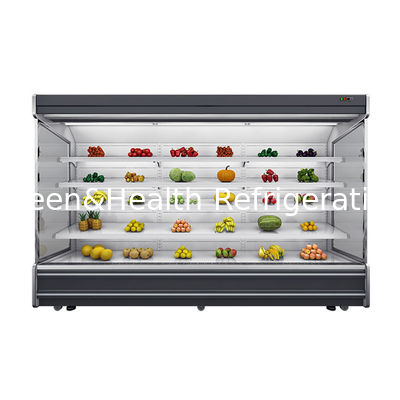 Estante de refrigeración de ventilador moderno frigorífico con enfriador abierto para bebidas / frutas / verduras