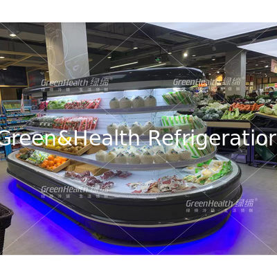 Display de mercancía de la isla personalizada Cabinet redondo Multideck Chiller abierto