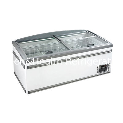 Supermercado de gran capacidad Island Freezer con acabado revestido y refrigerante R290