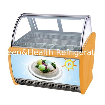 Display de helados duros de helado comercial Vitrina de congelador con cacerolas 8/10/12/14/16