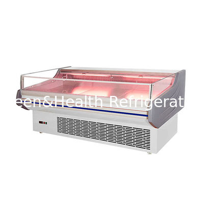 Display de carne de alta luz LED con interior de acero inoxidable