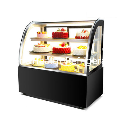Display de tarta de dos capas LED iluminado con vidrio refrigerado