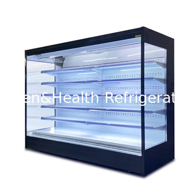 Display LED Chiller abierto de varios pisos con temperatura única y 4 estanterías