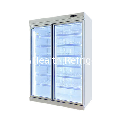 Comerciante -18C auto-contenido vertical de pantalla de vidrio de la puerta congelador para alimentos congelados