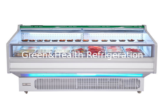 Frigorífico horizontal de 800L de acero inoxidable con pantalla abierta para refrigerador de carne Frigorífico comercial