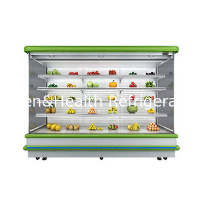 Restaurante R134a Display de supermercado Chiller abierto de varias cubiertas para frutas