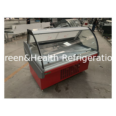 Display de almacenamiento de alimentos cocidos curvos de fábrica personalizado congelador