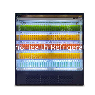 Estante de exhibición de cinco capas, unidad inferior en ángulo recto, almacenamiento abierto, congelador de exhibición