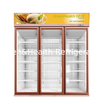 Congelador comercial de exhibición de bebidas con capacidad de deshielo automático de 1154L y refrigeración por ventilador para un almacenamiento eficiente de bebidas