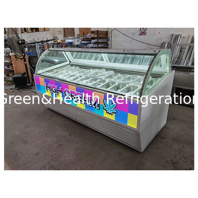Comerciante Semi abierto helado refrigerado Display de almacenamiento congelador para la venta