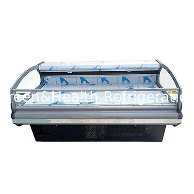 Diseño europeo horizontal de alta gama de exhibición de almacenamiento refrigerado de carne fresca