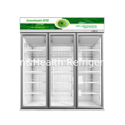 Los supermercados/tiendas utilizan tres puertas de vidrio desnevadoras para refrigeradores de refrigeración de bebidas