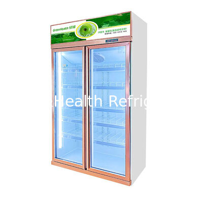 Congelador de Exhibición de Bebidas Comercial con Dos Puertas de Vidrio Antivaho y Sistema de Refrigeración Montado en la Parte Superior Capacidad 1154L