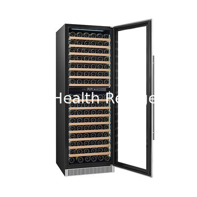 Certificado ETL 185 Botella vertical de dos zonas de temperatura Estante de madera de haya Almacenamiento de vino rojo Congelador refrigerado