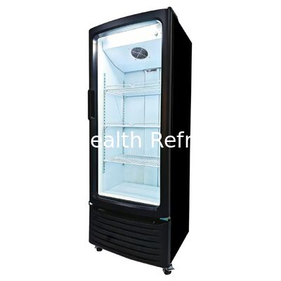 Refrigerador de Exhibición Comercial de Vidrio Templado Individual para Supermercado, Enfriador Vertical, Equipo de Refrigeración para Bebidas con Enfriamiento por Ventilador