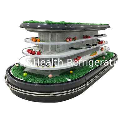 Refrigerador abierto comercial de pisos múltiples con iluminación LED automática de deshielo y ahorro de energía para pantallas de supermercados