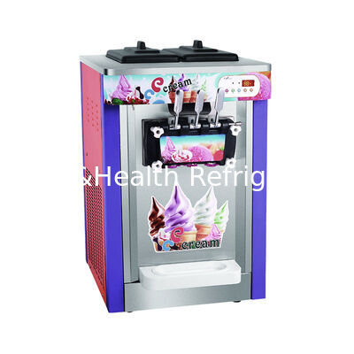 Máquina para hacer helados de acero inoxidable comercial de servicio blando de 22L de 3 sabores