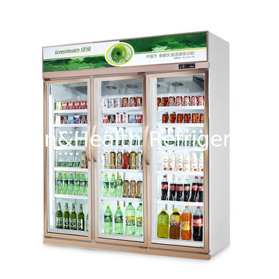Refrigerador de la bebida de la puerta de tres vidrios/refrigerador comerciales de la bebida del vino