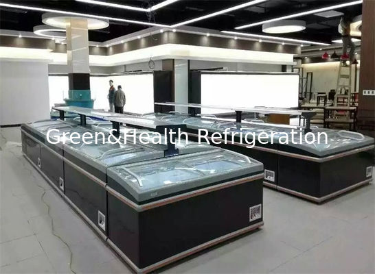 Estante estático del sistema de enfriamiento del congelador comercial negro de la exhibición ajustable