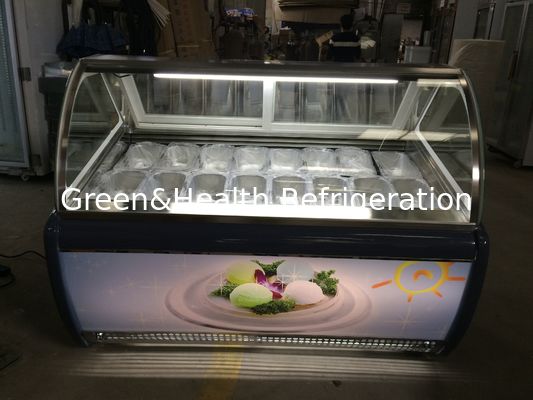 escaparate de cristal comercial del pecho 110V para el helado con el refrigerante de ETL R404a