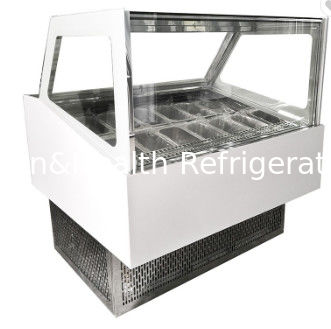 El congelador de la exhibición del helado/el cubo duros del polo critica el acero del color de Gelato del escaparate