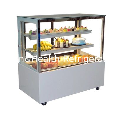 CE de cristal curvado RoHS del escaparate del congelador de la exhibición de la torta/del refrigerador de la panadería