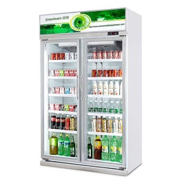Refrigerador vertical de la exhibición de la exhibición del supermercado comercial de aluminio de lujo del congelador/2 puertas