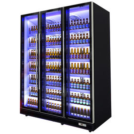 Refrigerador vertical comercial de la bebida del congelador del cuerpo negro con cinco estantes de la capa