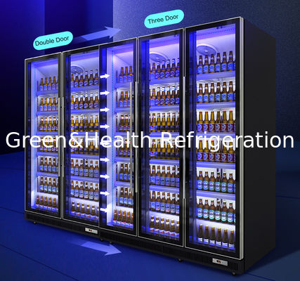 El auto descongela el congelador vertical comercial con la rueda para Pepsi/la leche/la cerveza con la puerta de cristal para