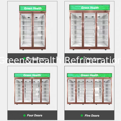 Refrigerador de cristal comercial de la puerta del supermercado vertical R134