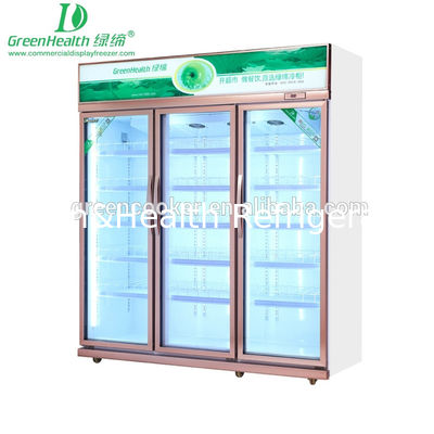 Escaparate de cristal comercial de Visicooler del refrigerador de la puerta del supermercado vertical para el jugo