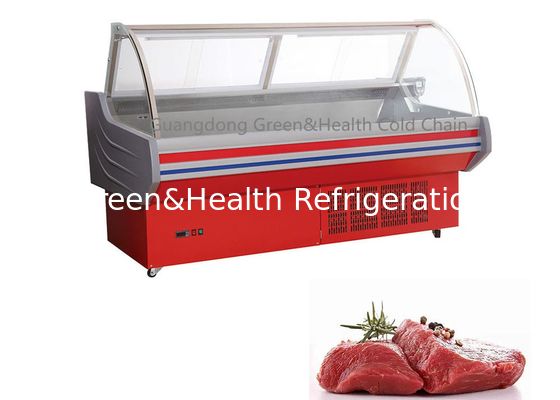 Carnicería Vitrina Refrigerada Curva para Charcutería y Carne Empacada
