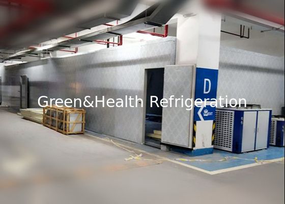 La PU artesona la cámara fría del congelador de ráfaga de los mariscos de la carne de vaca con la unidad de condensación