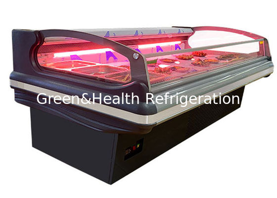Refrigerador abierto de la fan de la carne del congelador de la comida multiusos de encargo del escaparate construido en sistema