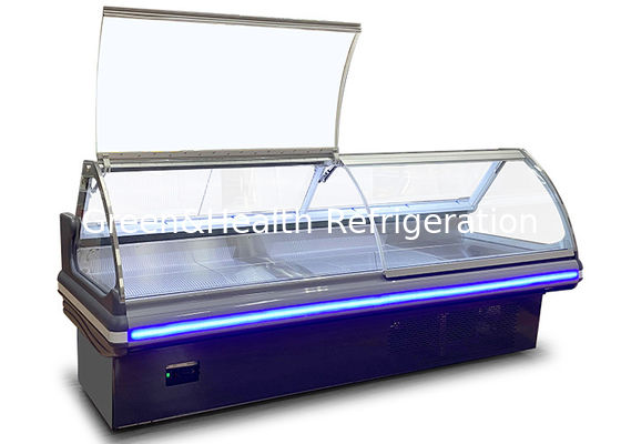 Refrigerador abierto de la exhibición de la exhibición de la tienda de carne del congelador de la comida comercial de la tienda de delicatessen